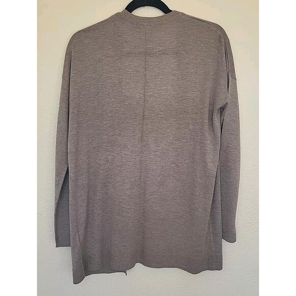 H&M Open Front Cardigan Small Brown Long Sleeve Capsule Closet Classic Thin - Picture 3 of 12